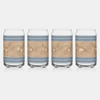 Southwest Pronghorn Antelopes Assorted Set Can Glass