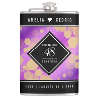 Elegant 48th Amethyst Wedding Anniversary Flask