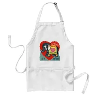 vintage elephant valentine adult apron
