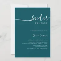 Teal Script Bridal Brunch Invitation