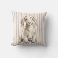 Watercolor Baby Goat Print Pillow