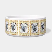 English Bulldog with Retro Font Bowl