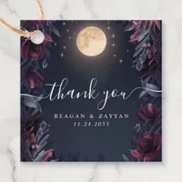 Midnight Garden Moon Wedding Thank You Favor Tags