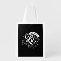 Christmas Eve Merry Christmas - Let's Get Lit Clas Grocery Bag