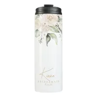 Pearl Blush Floral Elegance Bridesmaid ID989 Thermal Tumbler