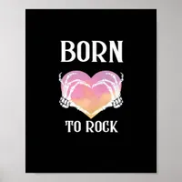 Skeleton Hands Heart Graphic Minimal Style Poster