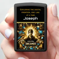 A Digital Dreamer Immersed in a Tech World Zippo Lighter