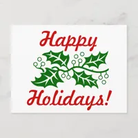 Postcard - Holly Greetings