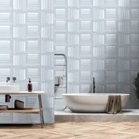 Pale Gray Modern Abstract Geometric Patterned Wallpaper