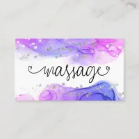 ** Massage Therapist Therapy Hearts Glitter Business Card