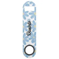 Blue Floral Pattern - Personalized Bottle Opener