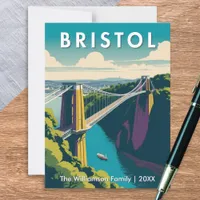 Bristol UK Clifton Suspension Bridge Retro Custom Postcard