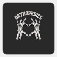 Orthopedics Skeleton Hand Heart Ortho Nurse Rn Cre Square Sticker