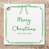 Personalized Minimalist Bow Design Christmas Party Favor Tags