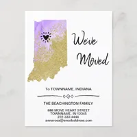 *~* STATE INDIANA New Home Address Moving  Announcement Postcard