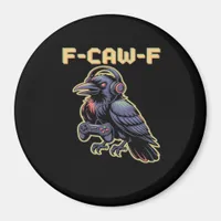 F-Caw-F Gaming Raven With Headphones - Edgy Stream Magnet