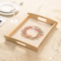 Southwest Chile Ristra Wreath on Adobe Wall Serving Tray
