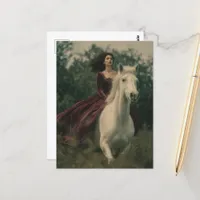A Horse and Rider in the Woods Postcard