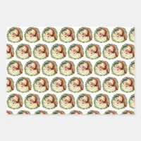 Vintage Santa Wrapping Paper Sheets