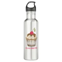 Cherry Cupcake Water Bottle – Cute Pink Stainless 