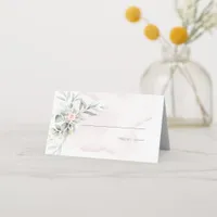Wedding | Pale Blush Pink Watercolor Floral Place Card