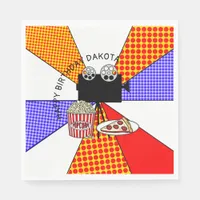 Retro Movie Night Birthday Party   Napkins
