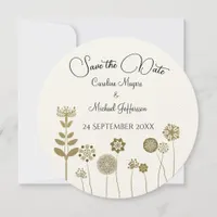 Elegant Timeless Soft Gold Floral Minimalism