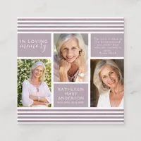 Lilac Photo Collage Funeral Sympathy Poem Card