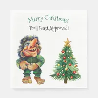 Cheeky Christmas Troll and Tree Delight  Napkins