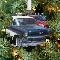 Beautiful vintage retro classic US Car Ornament Card