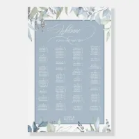 Silver Leaf Frame Seating Chart Dusty Blue ID876 Foam Board