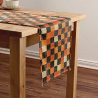 Retro Game Board Halloween Check Table Runner