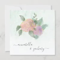 *~* Damask ROSE QR RSVP Glitter -  AR12 Wedding Invitation