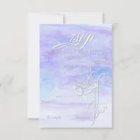 SHADES OF BLUES WATERCOLOR POPPIES RSVP