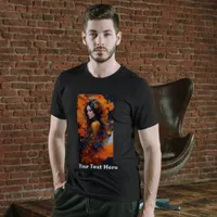 Colorful Beautiful Woman Black Ink Flow T-Shirt