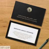 Professional Black and Gold Logo Emblem Business Card