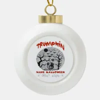 Trumpkin Halloween Ceramic Ball Christmas Ornament