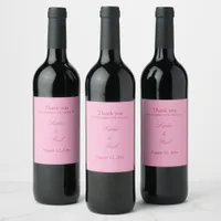 Elegant Pink Magenta Wedding Wine Labels