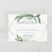 Wedding Reception | Modern Elegant Tropical Leaves Invitation