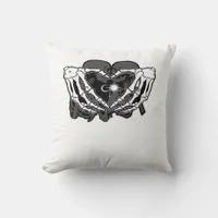 Sunand One Skeleton Heart Hands Unique Expression Throw Pillow