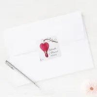 Red Bleeding Hearts Flowers Wedding Envelope Seals