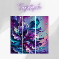 Beautiful Turquoise & Pink Abstract Pattern | Triptych