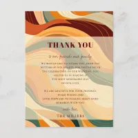 Retro Abstract Earthy Terracotta Thank You  Postcard