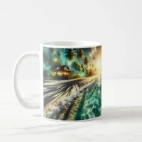 Beautiful Sunset Beach House Themed Coffee Mug