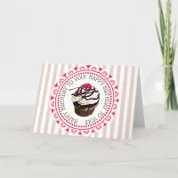 Happy Birthday Chocolate Cupcake Day Greeting Card