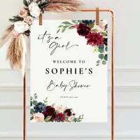 Baby Shower Floral Welcome Sign 