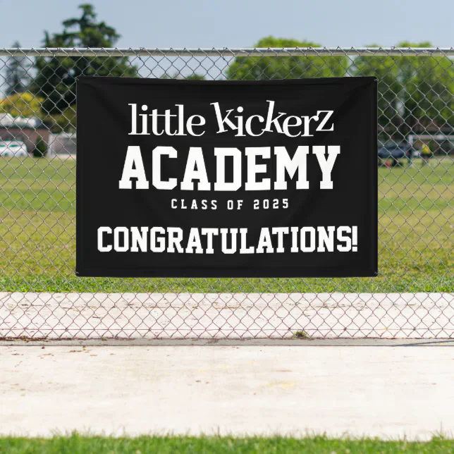 Cute Playful Child Soccer Academy Class of 20XX Banner