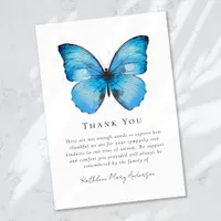 Watercolor Butterfly Sympathy Funeral  Thank You Card