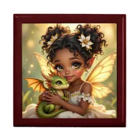 Cute Anime Fairy Girl and Chibi Dragon Gift Box