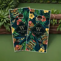 Tropical Tiki Beach House Cornhole Set